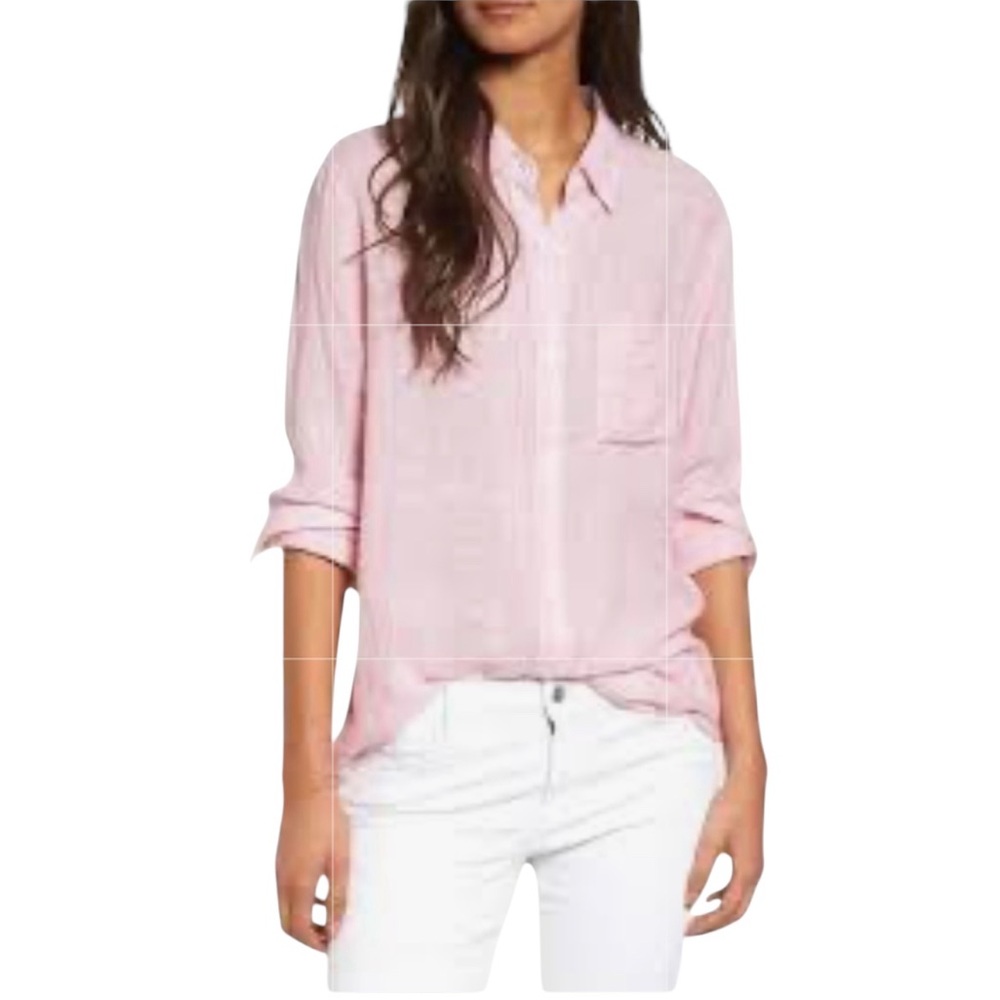 Chico’s•Linen Pink Button Down Shirt